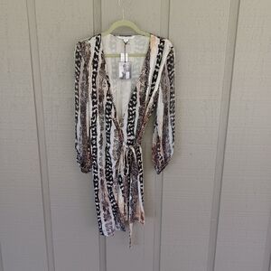 Diane Von Furstenberg Sigourney Silk Wrap Dress Size 10 Oasis Snake Multi Neutra